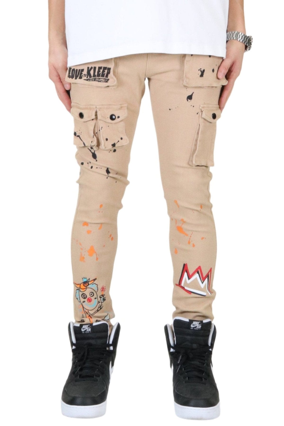 Bano Men's premium skinny twill cargo pants.