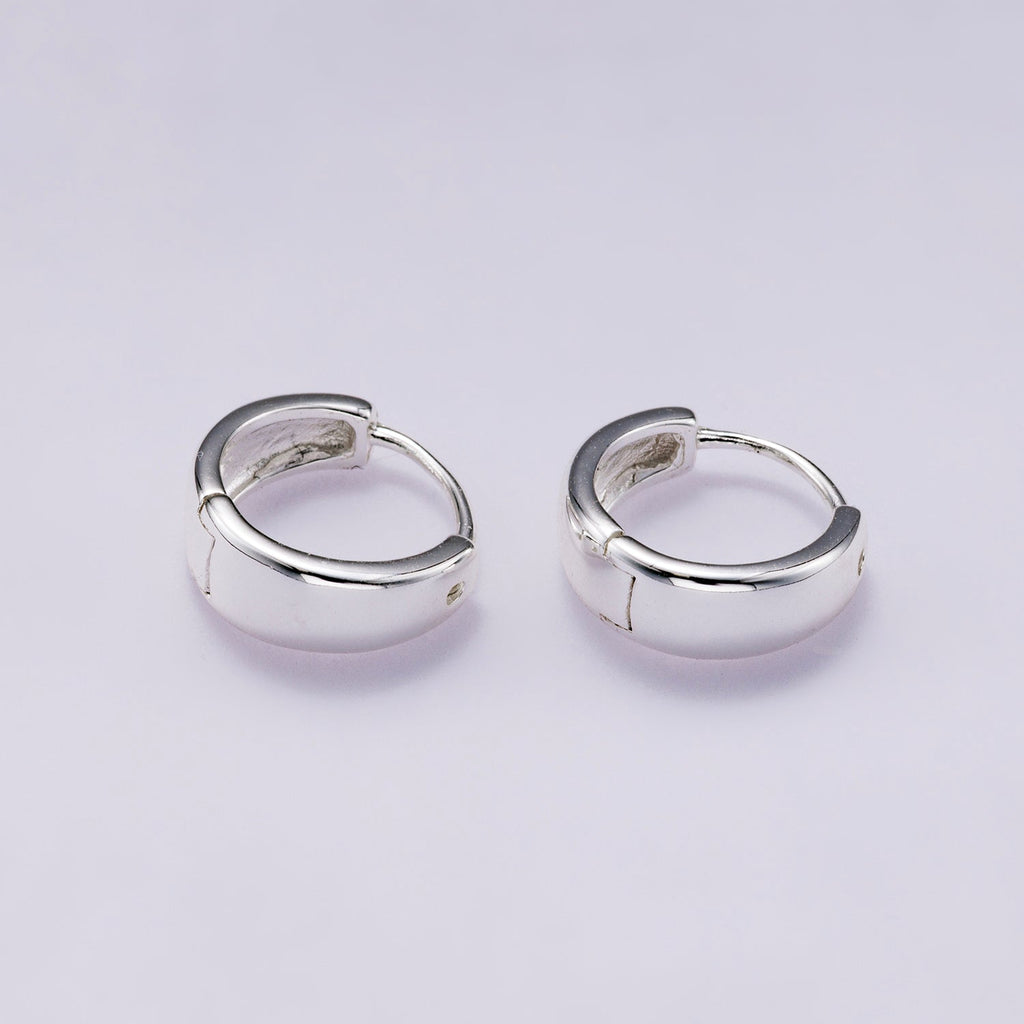 S925 Sterling Silver 12.5mm Minimalist Chubby Huggies Cartilage Earrings | SL-00652