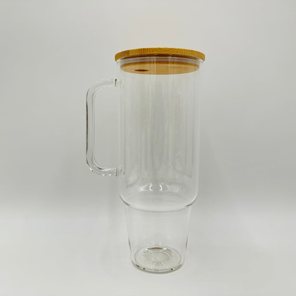 32oz or 40oz Sublimation Glass Tumbler with Lid and Straw