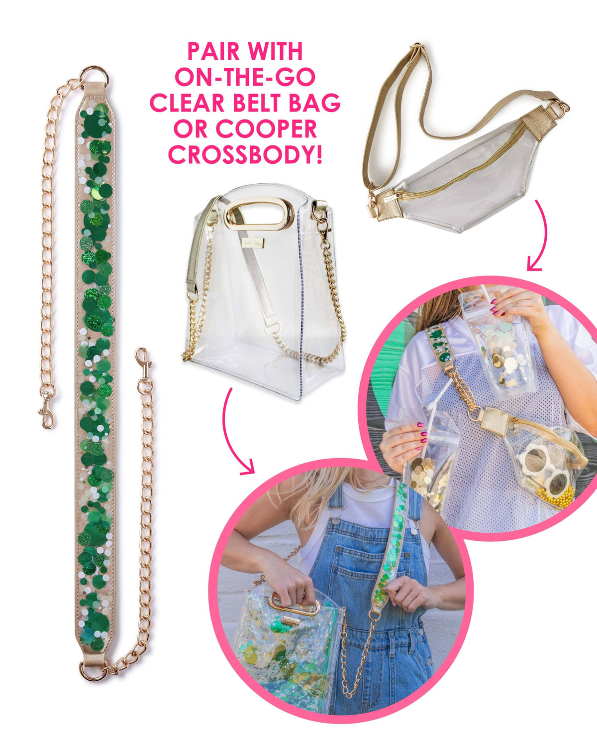 Adjustable Confetti Handbag Straps