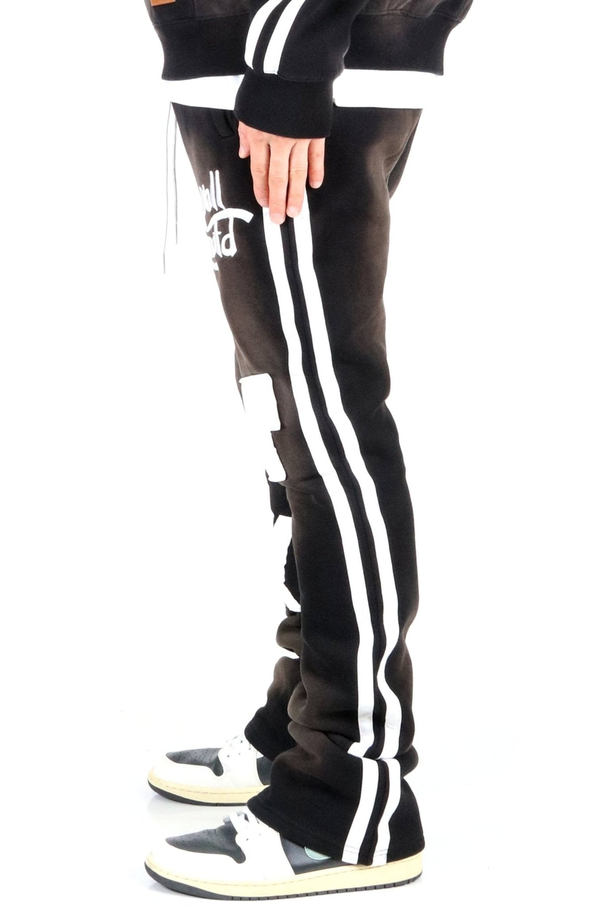 PEBBLE Heavy weight brushed vintage washingskinny flare stacked pants
