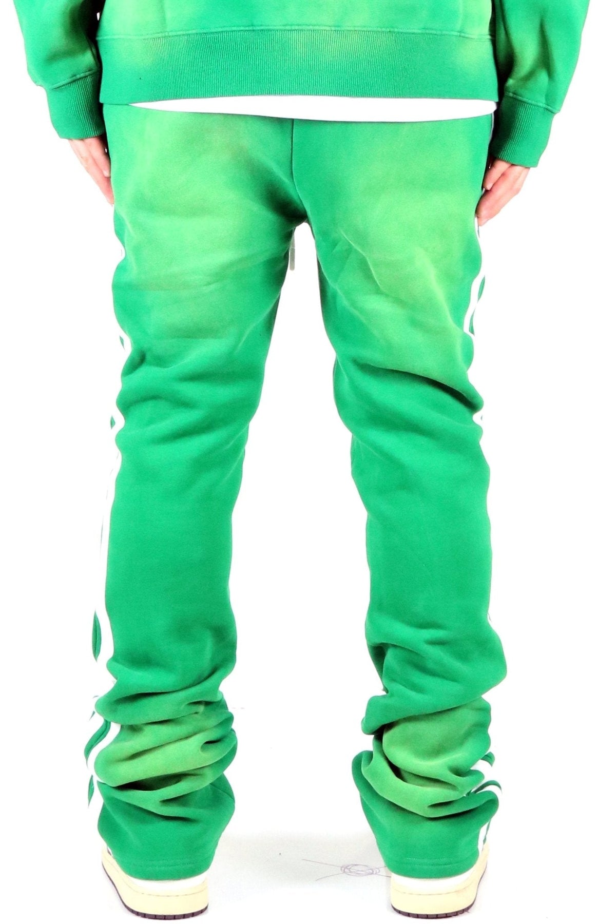 PINE Heavy weight brushed vintage washing skinny flare stacked pants