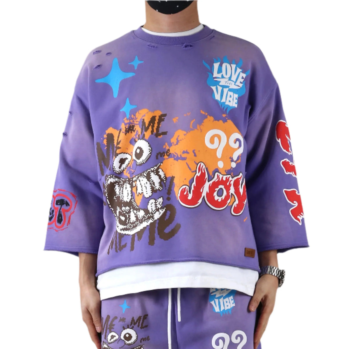DIAZ S/N Jersey 3/4 Sleeve Crop Top Tee