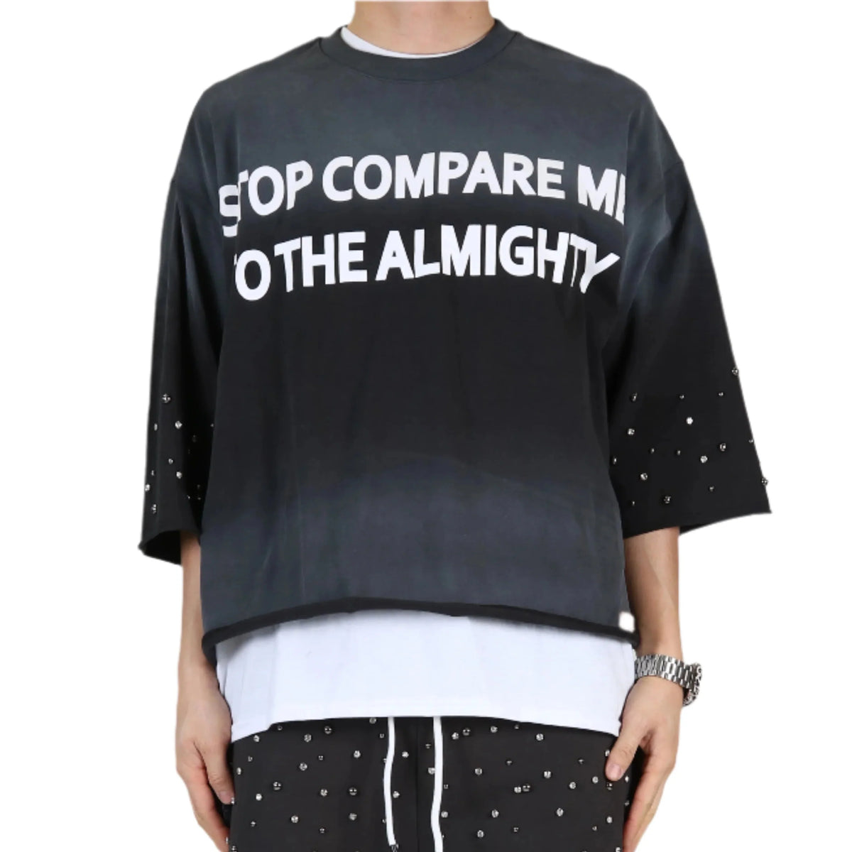 GLENN S/N Jersey 3/4 Sleeve Crop top Tee