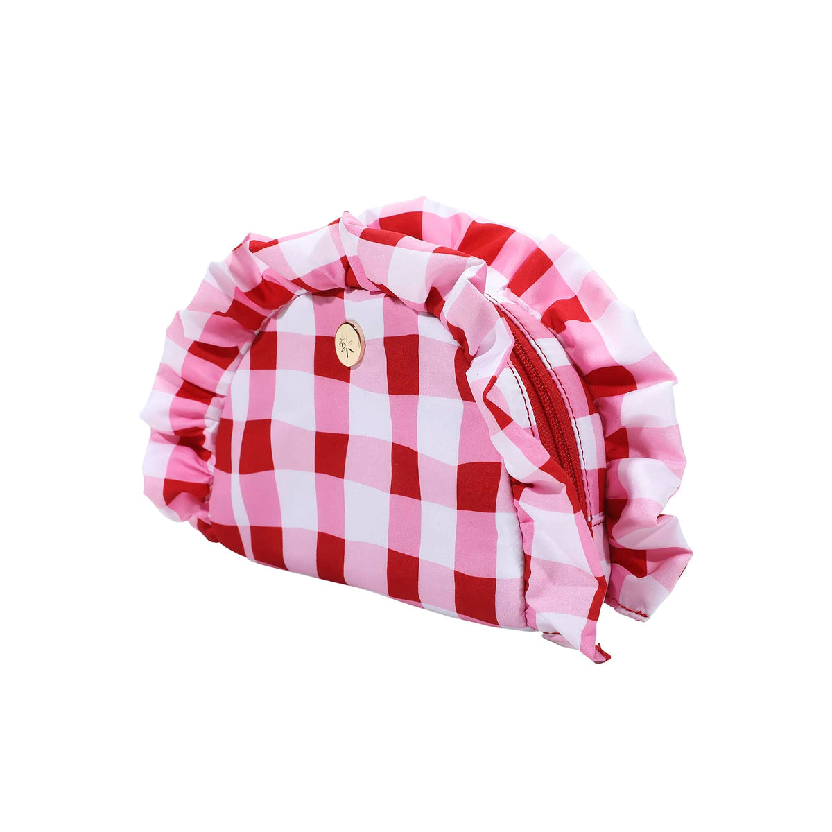 Picnic Perfect Gingham Ruffled Clutch