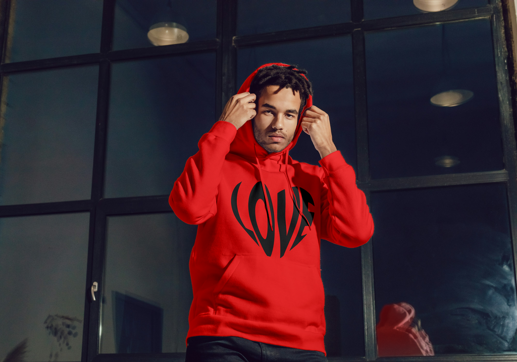 Love Heart Hoodie | Premium Hoodie | Bold Love in Red & Black
