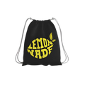 LemonNade - Yellow Strap on Black Drawstring Bag