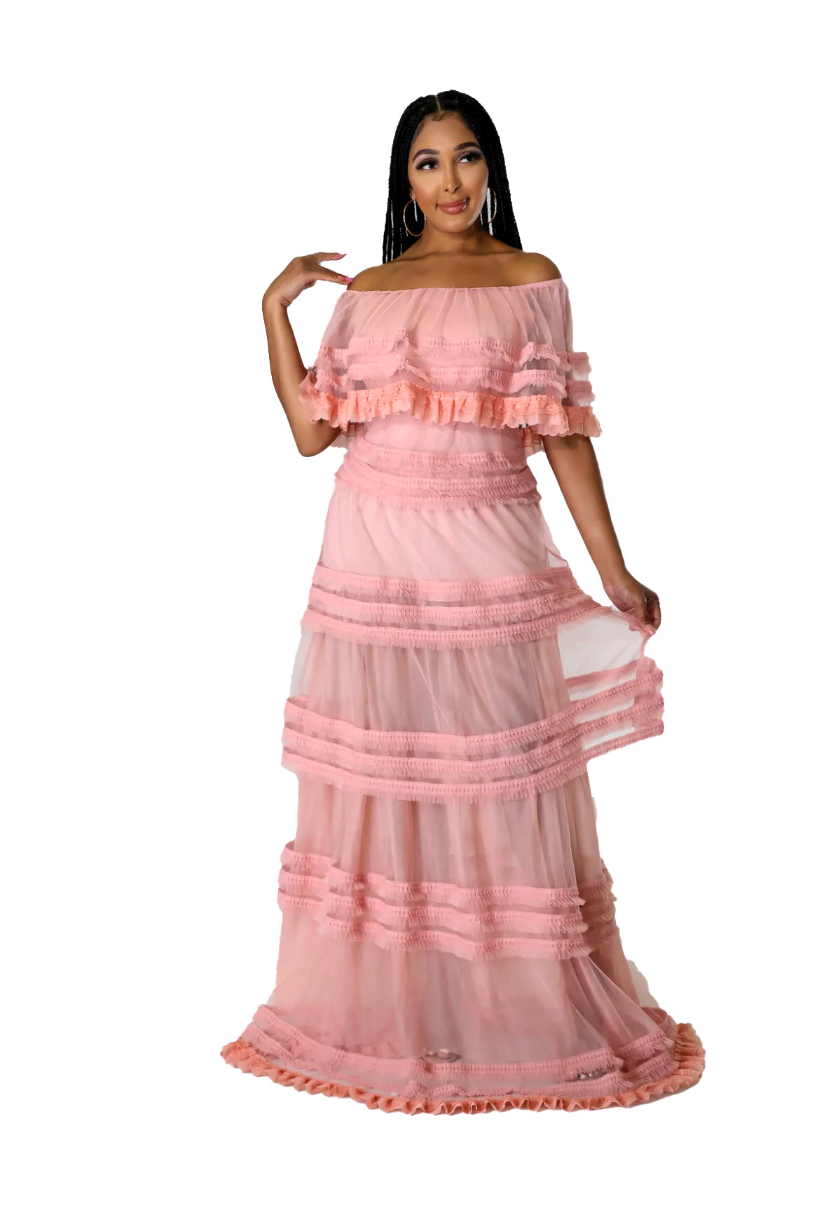 Off The Shoulder Maxi Dress {undergarment attached}
