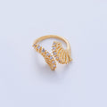 18K Gold Filled Micro Paved Multiple Fan Wrap Claw Ring | O2019