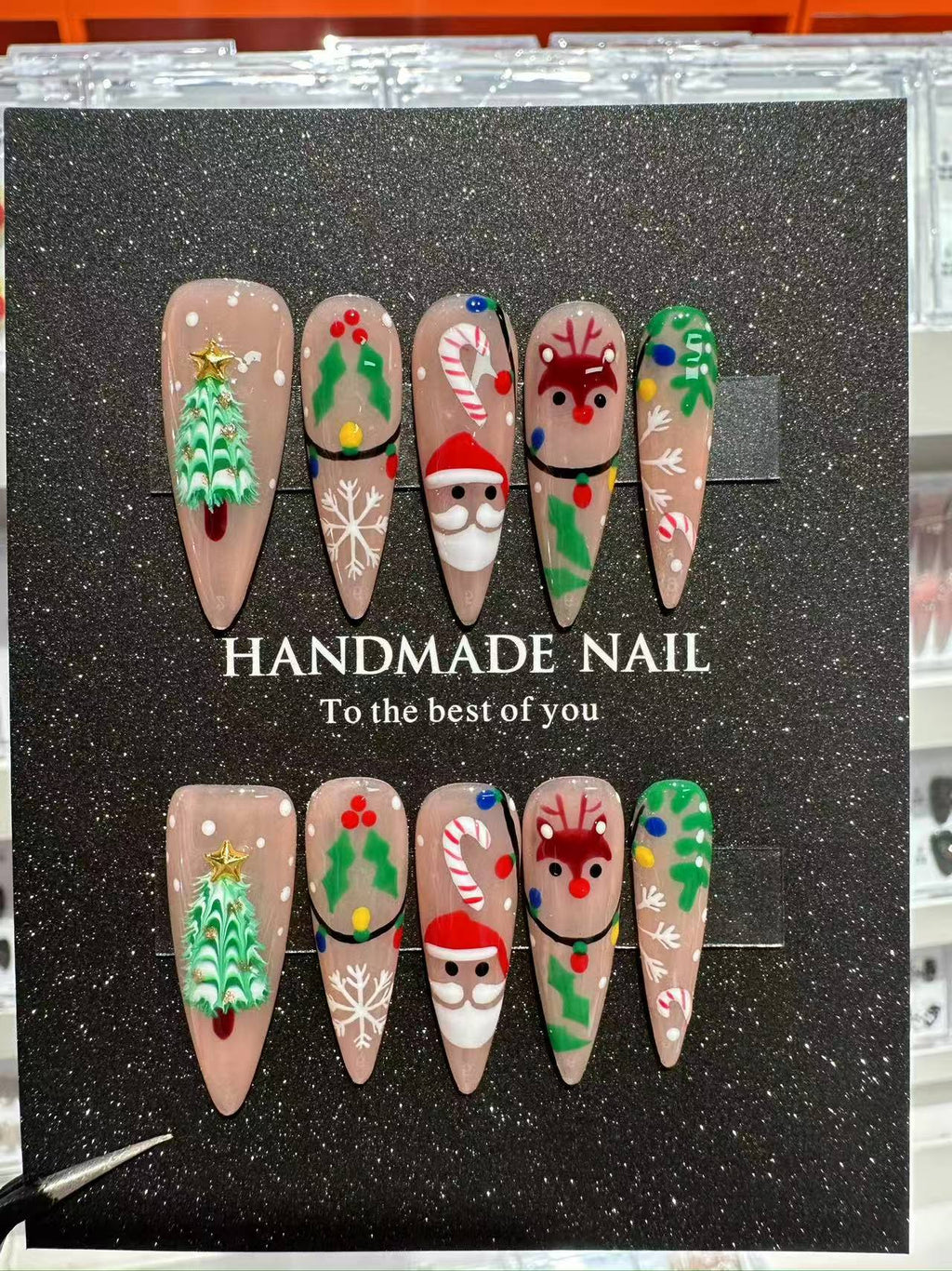 Christmas handmade nail wear temperament gentle nail art nail patch