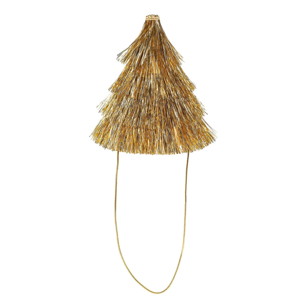 Mini Gold Fringe Party Hats (set of 4)