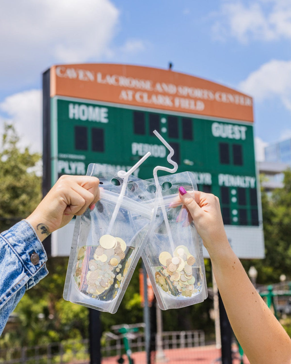 Gold Confetti Drink Pouch Set (set of 8 or 16)