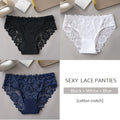 Lace Cotton Panties 3PCS Floral Embroidered Women's Briefs