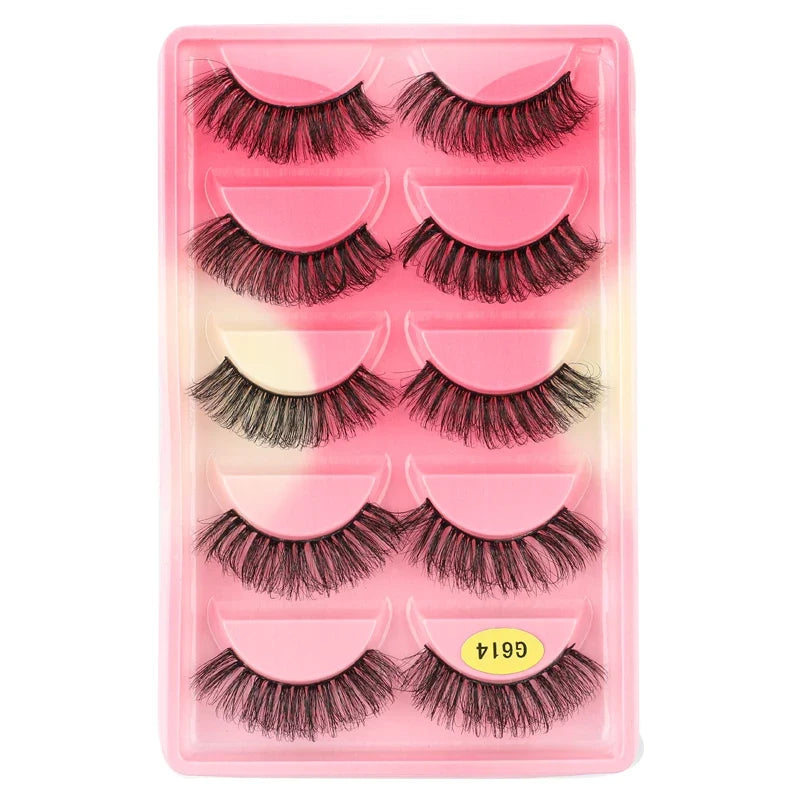 SHIDISHANGPIN 3/5/16 Pairs Natural Long False Eyelashes Dramatic Fluffy 3D Mink Lashes Wispy Wholesale Eye Lashes Thick Cils