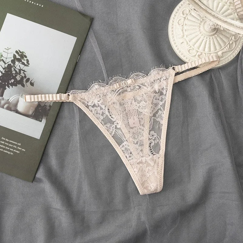 Low-Waisted Sexy Thong Attractive Breathable Women Rhinestone