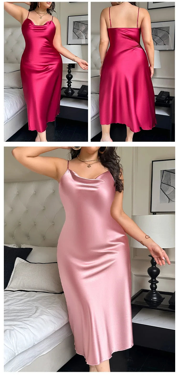 Long Nightgown Loose Satin Loungewear