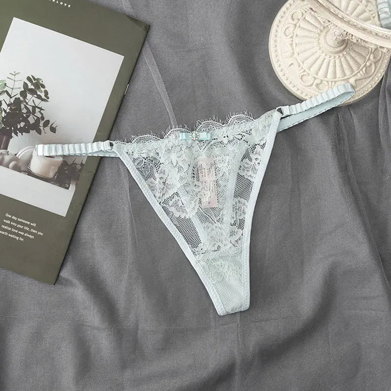 Low-Waisted Sexy Thong Attractive Breathable Women Rhinestone