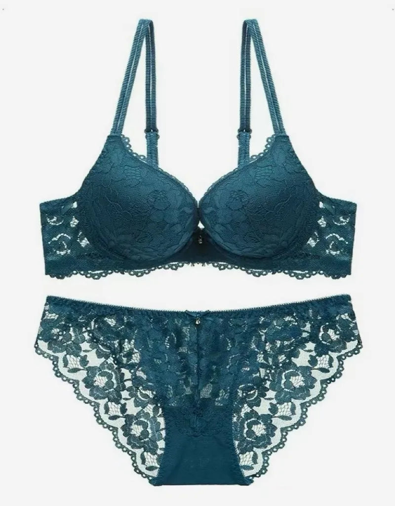 Bow Padded Push Up women's Bra Set Suitable for Small Busts