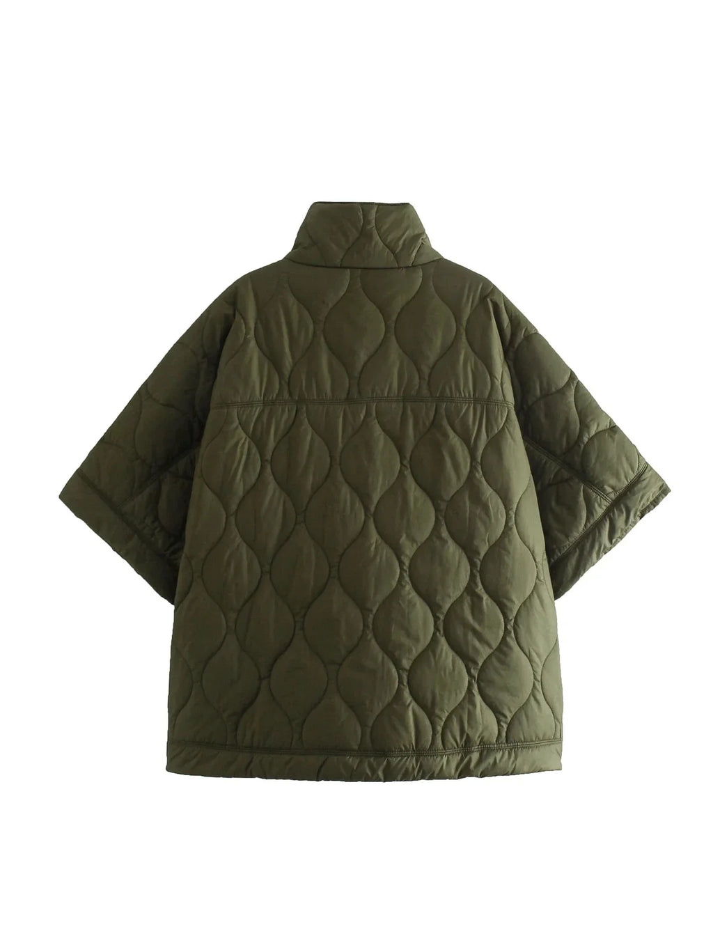 Quilted Argyle Coat Cape Rainproof Jacket