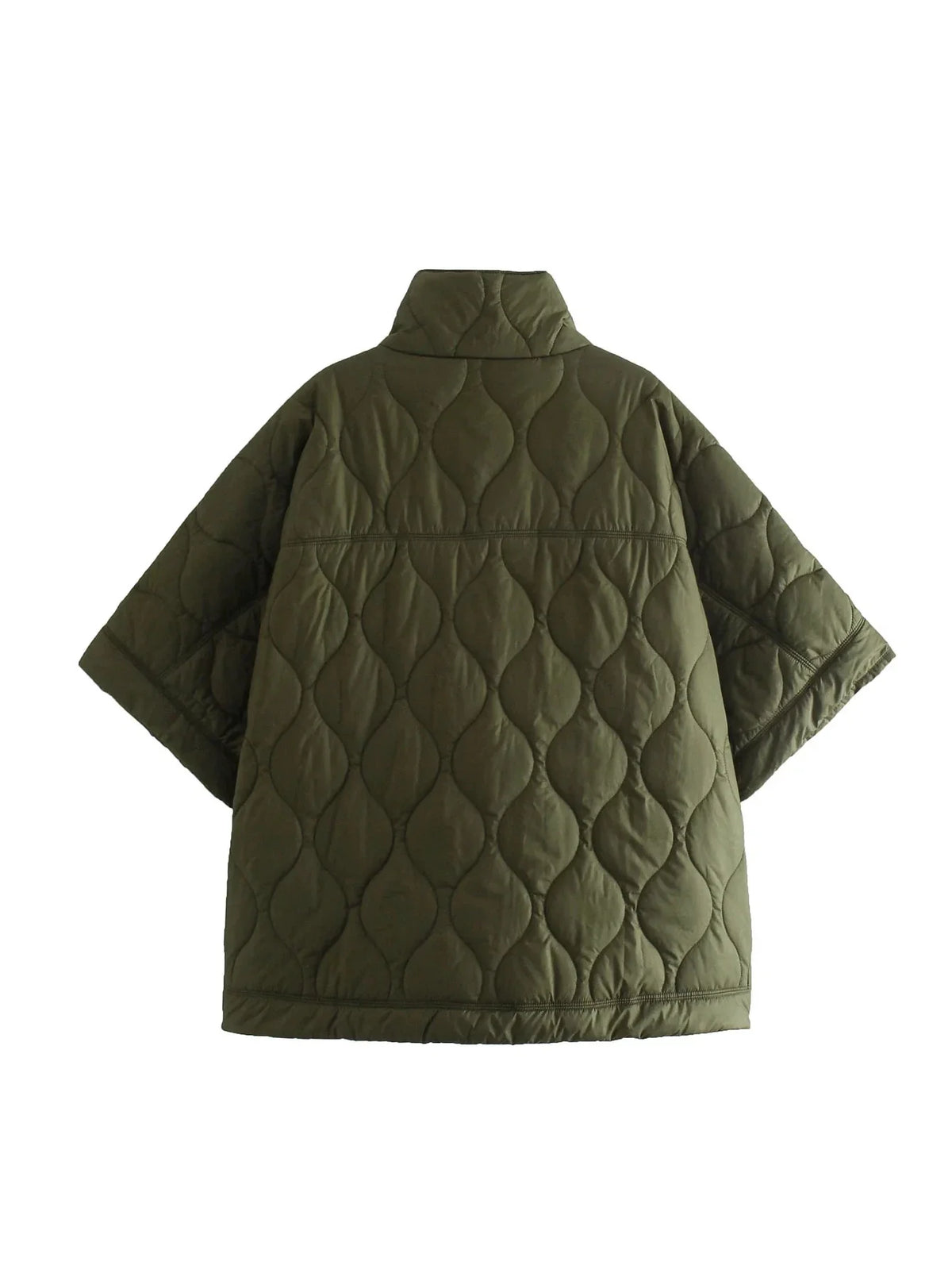 Quilted Argyle Coat Cape Rainproof Jacket