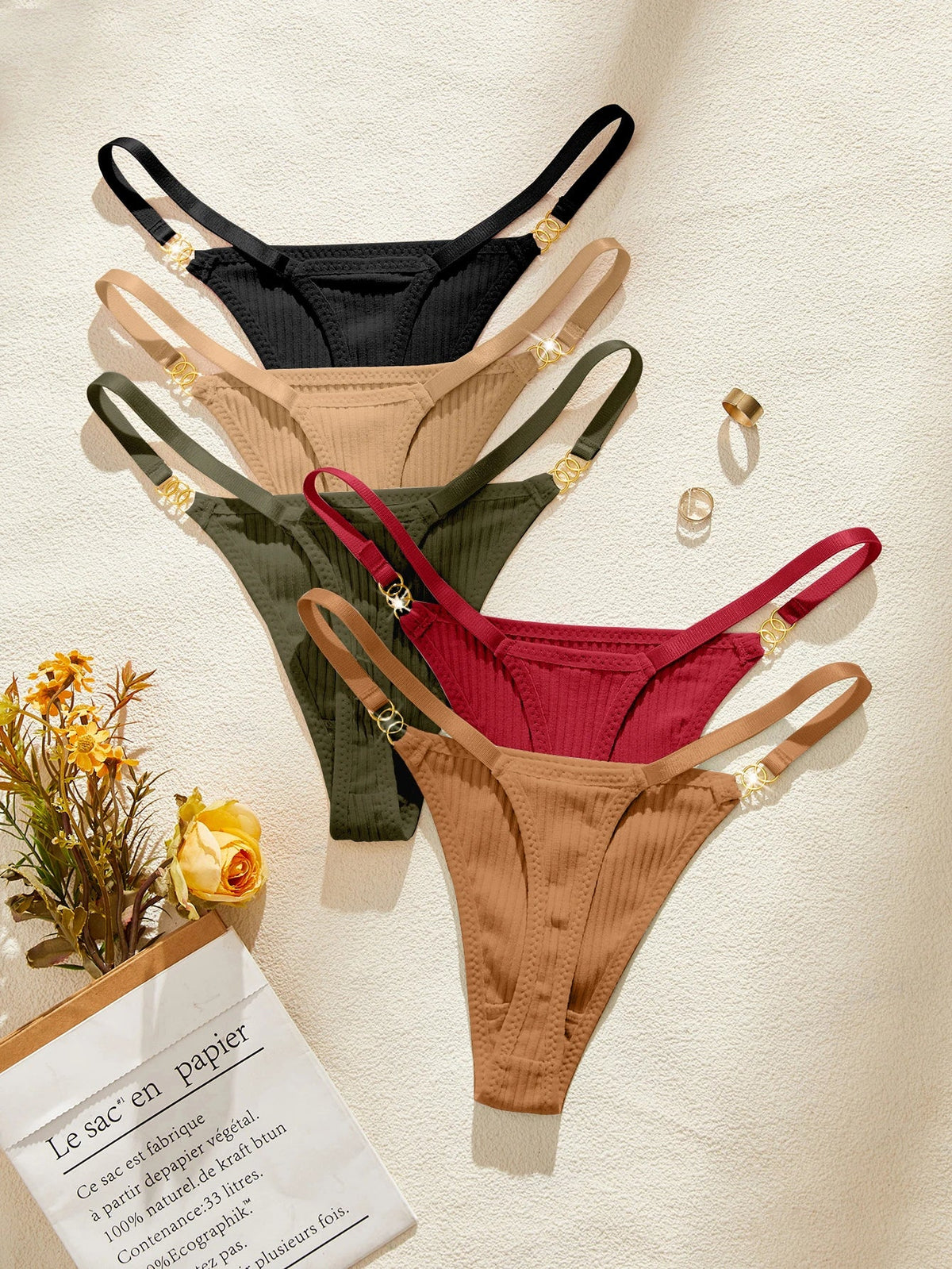 Sexy Low Rise Seamless Panties Ribbed Lingerie Comfy Women's Underwear