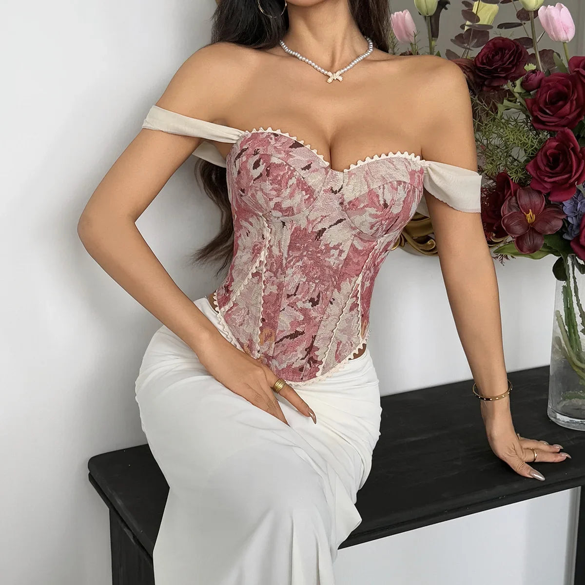 Vintage Strap Floral Tank Top French Style Camisole