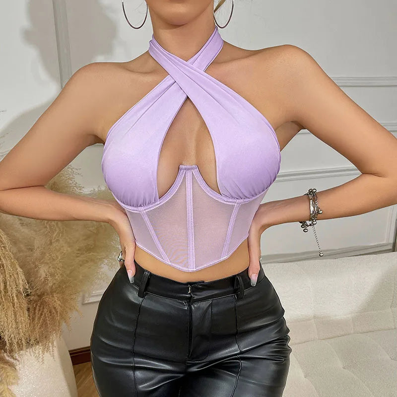 Phantasy Sexy Halter White Tank Top