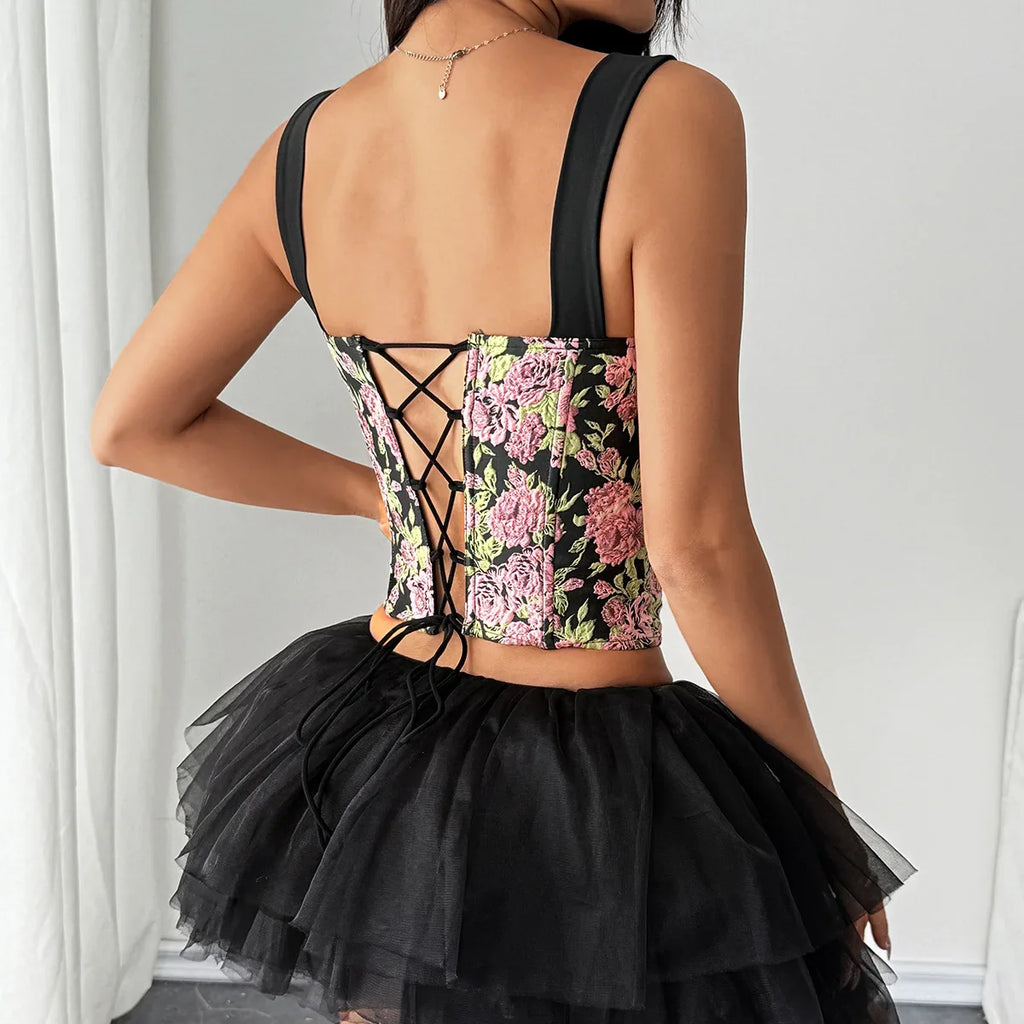 Phantasy Women's Leopard Strap Vest Sexy Backless Floral Print Camisole