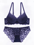 Bow Padded Push Up women's Bra Set Suitable for Small Busts