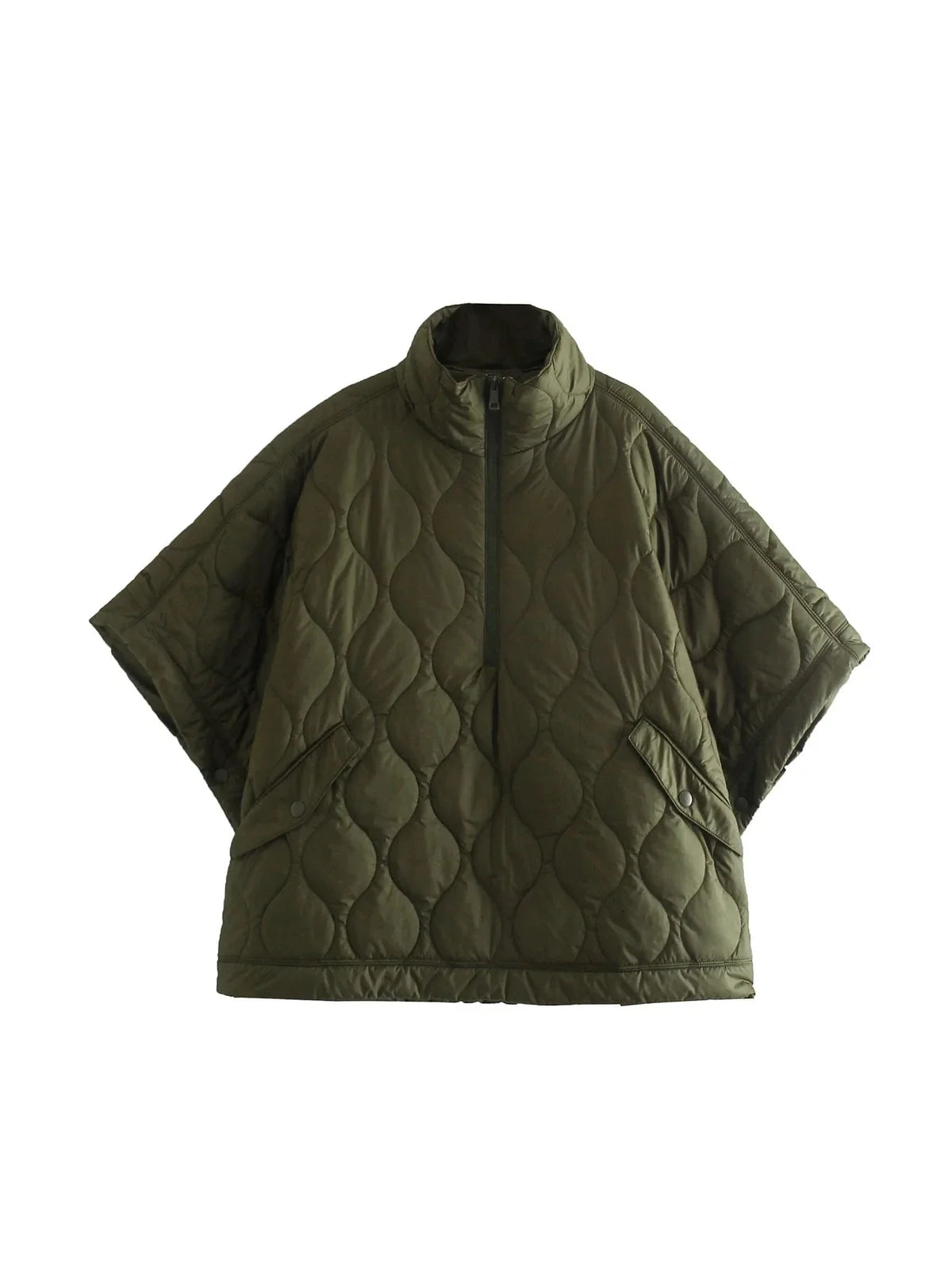 Quilted Argyle Coat Cape Rainproof Jacket