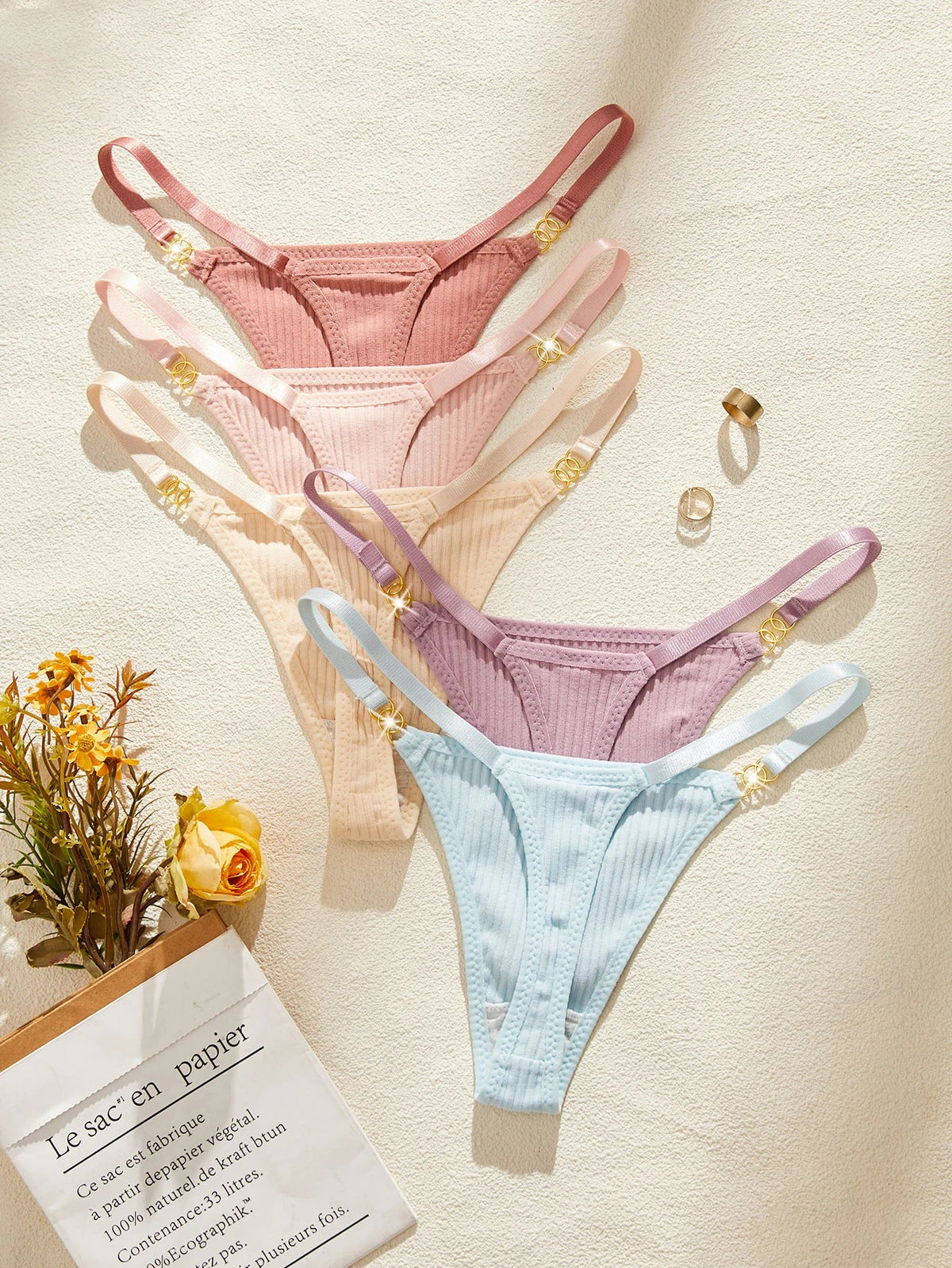 Sexy Low Rise Seamless Panties Ribbed Lingerie Comfy Women's Underwear