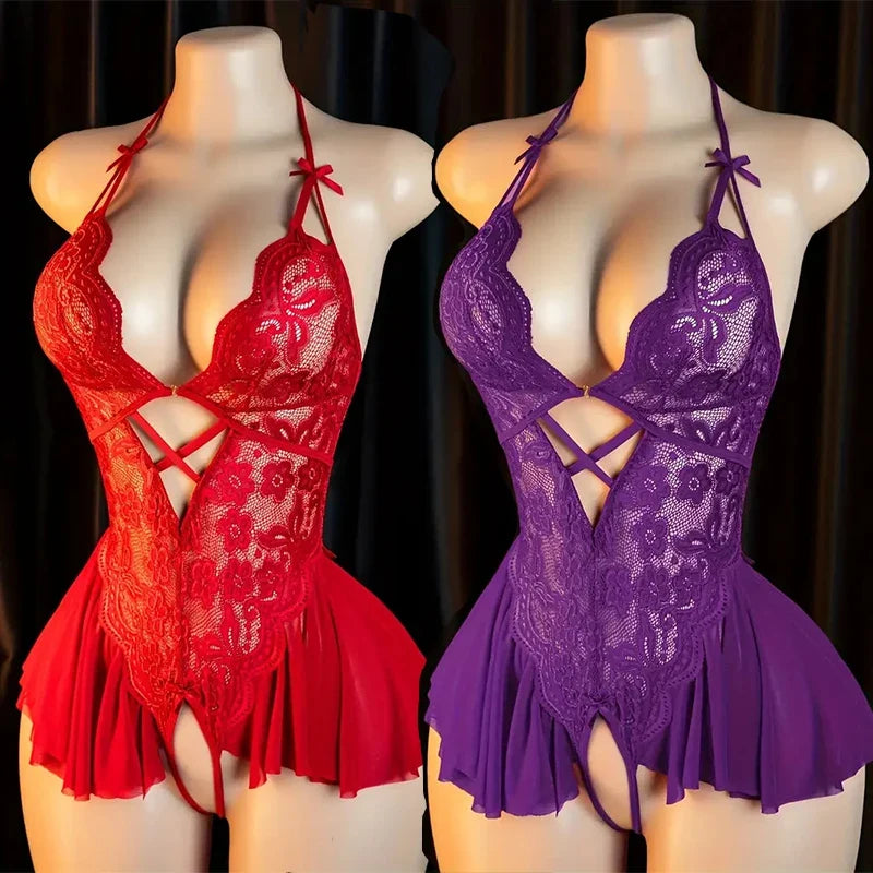 Lingerie Teddy Body Suit Pajamas V-neck Hot Underwear