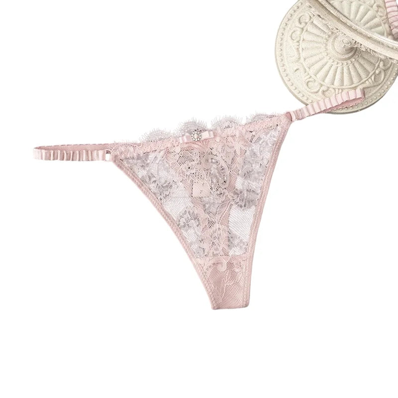 Low-Waisted Sexy Thong Attractive Breathable Women Rhinestone