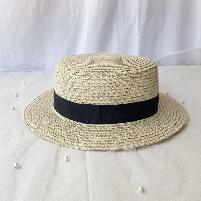 Korean Summer Men's and Women's Top Hats Straw Hats Sunshade Sunscreen Hats Beach Vacation Travel Hat