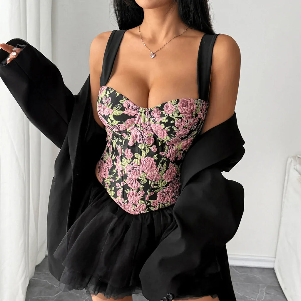 Phantasy Women's Leopard Strap Vest Sexy Backless Floral Print Camisole