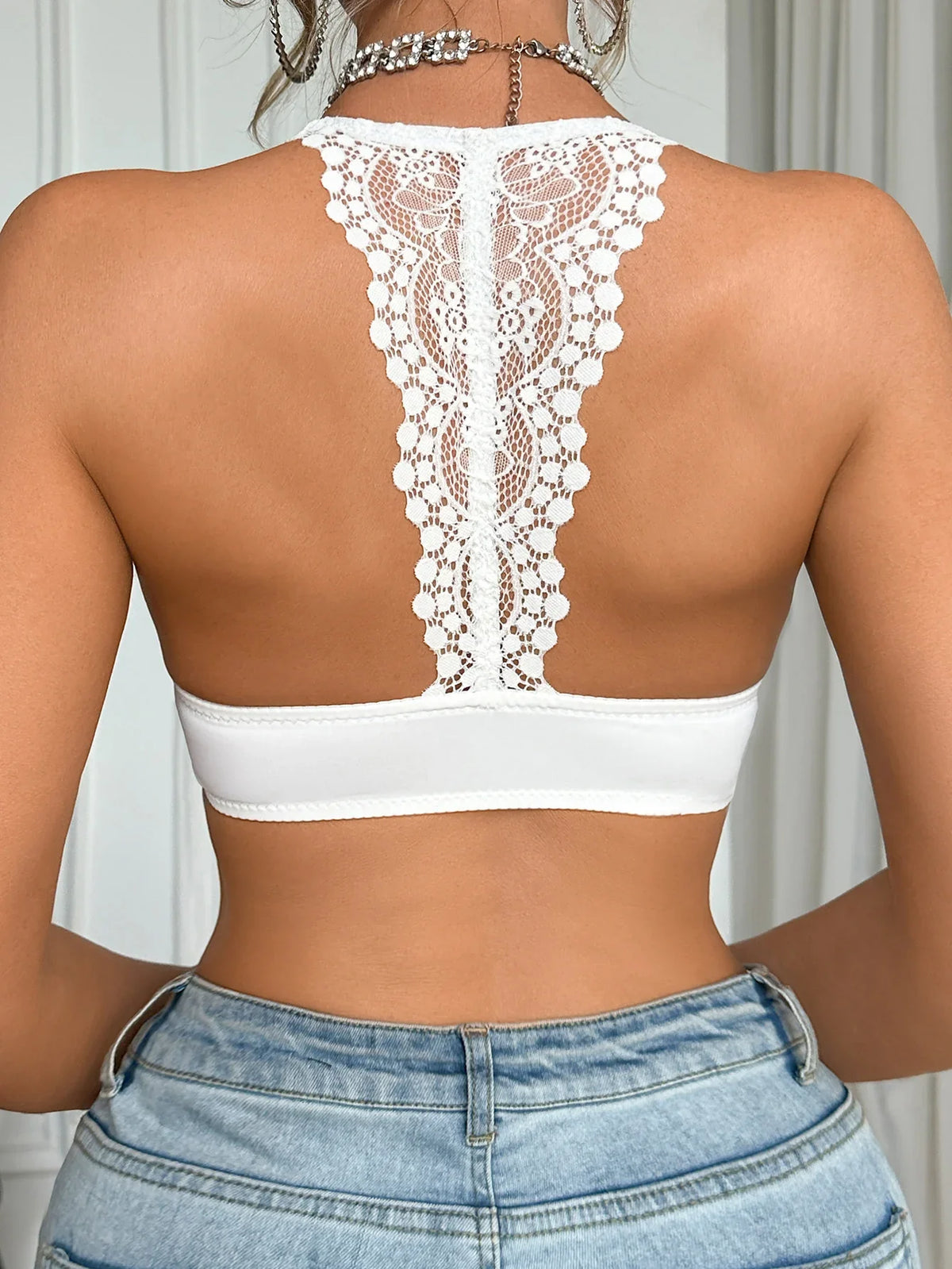 French Lace Back Beauty Women Sexy Bra