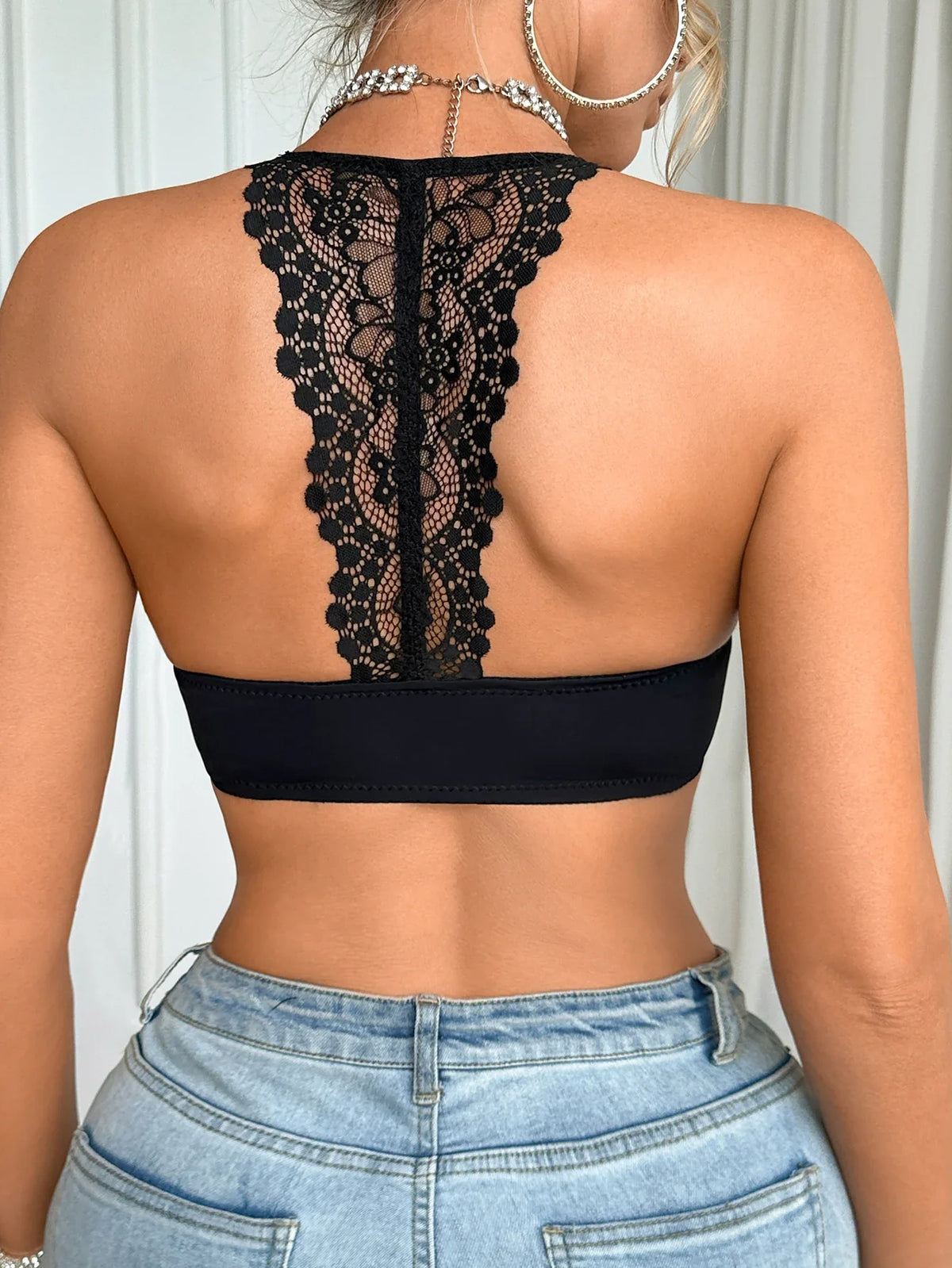 French Lace Back Beauty Women Sexy Bra