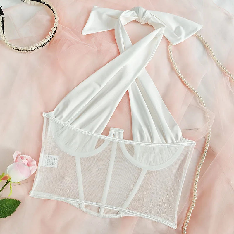 Phantasy Sexy Halter White Tank Top