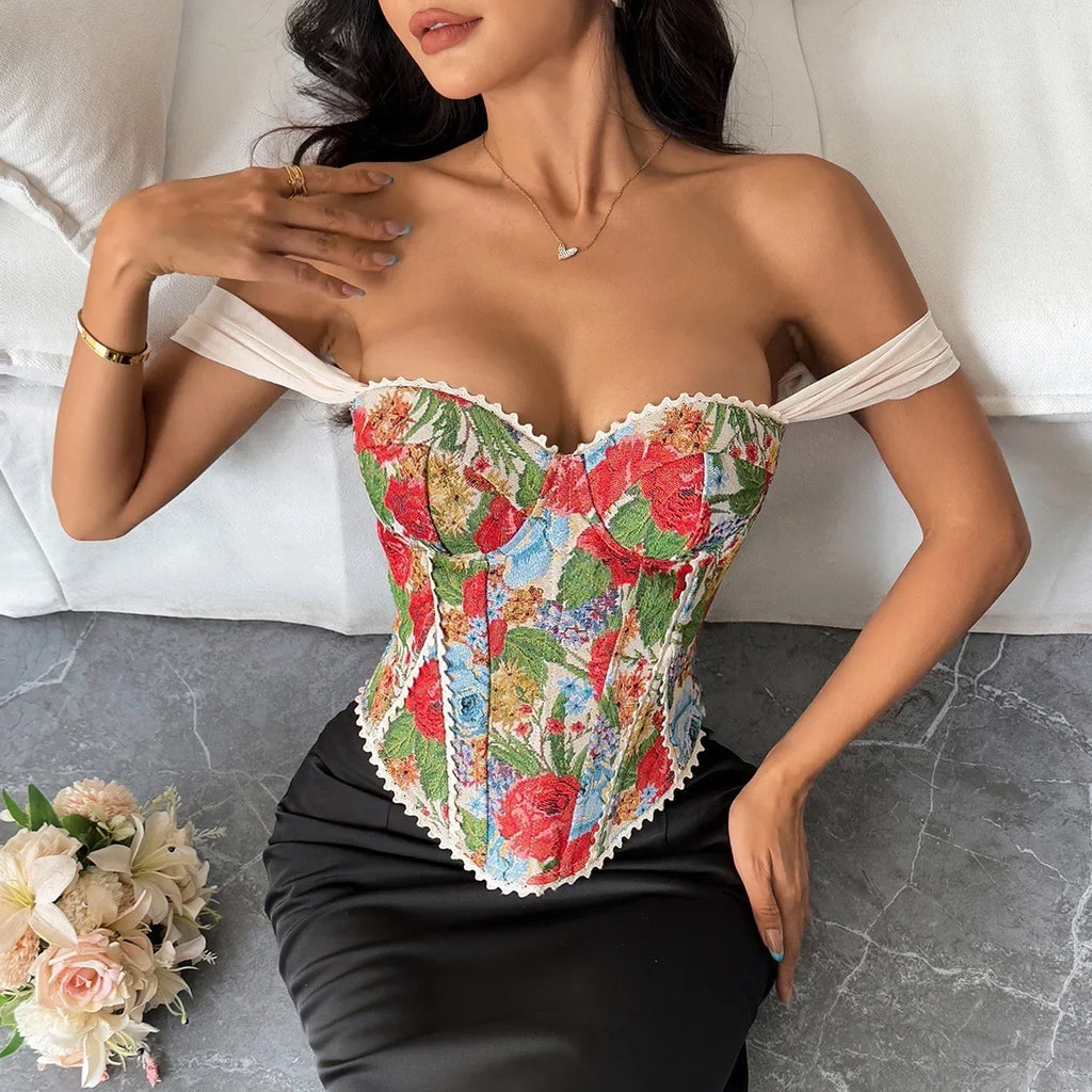 Vintage Strap Floral Tank Top French Style Camisole