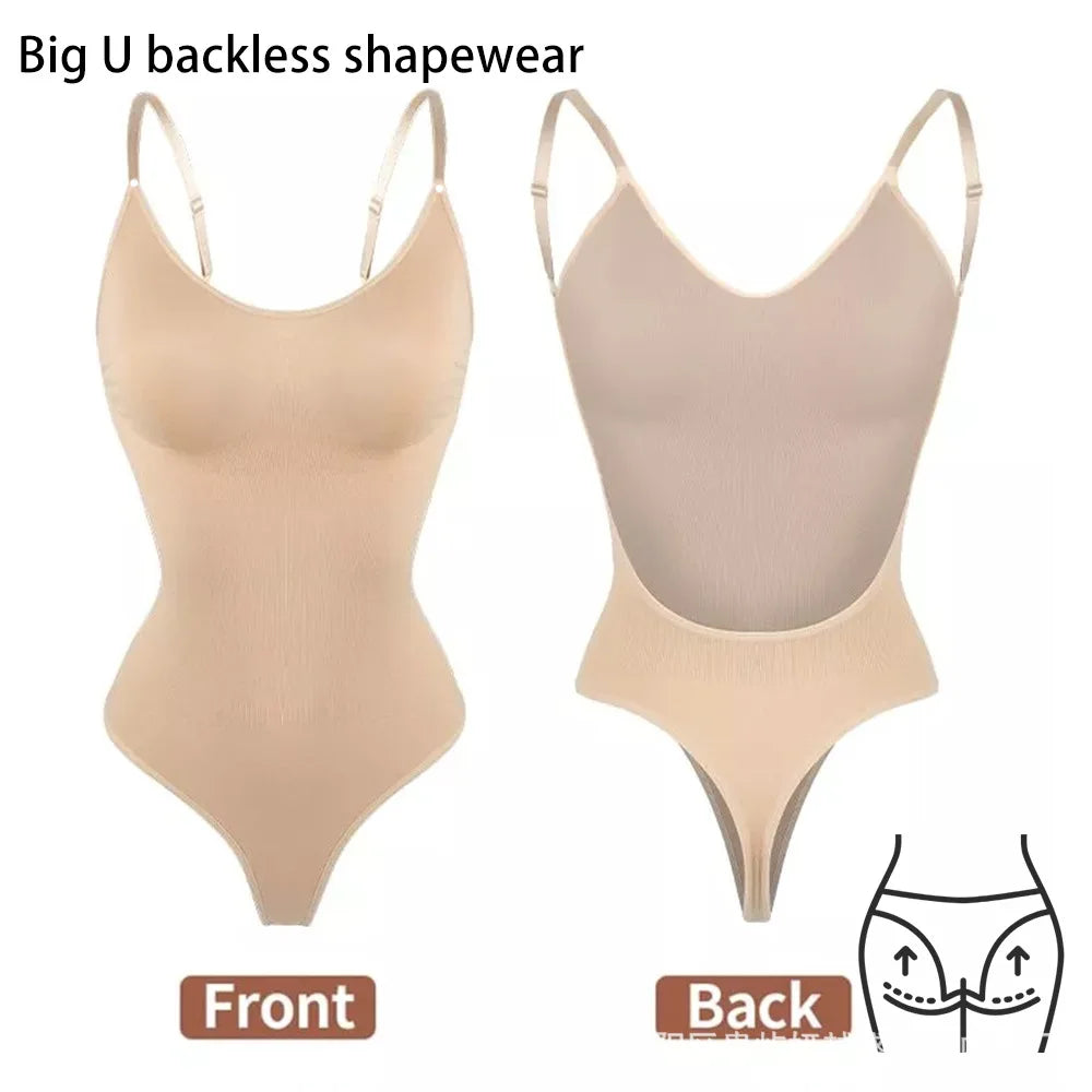 Phantasy Backless Shapewear Thong Bodysuits