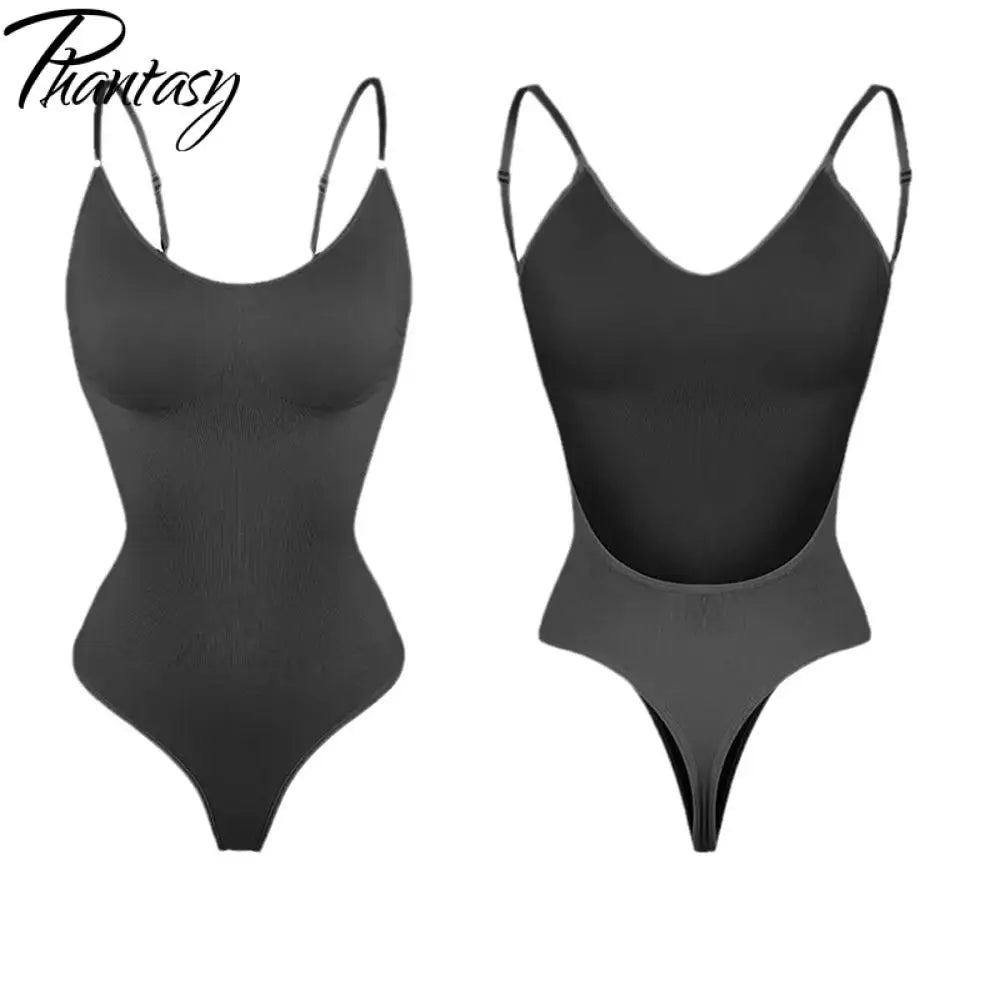 Phantasy Backless Shapewear Thong Bodysuits