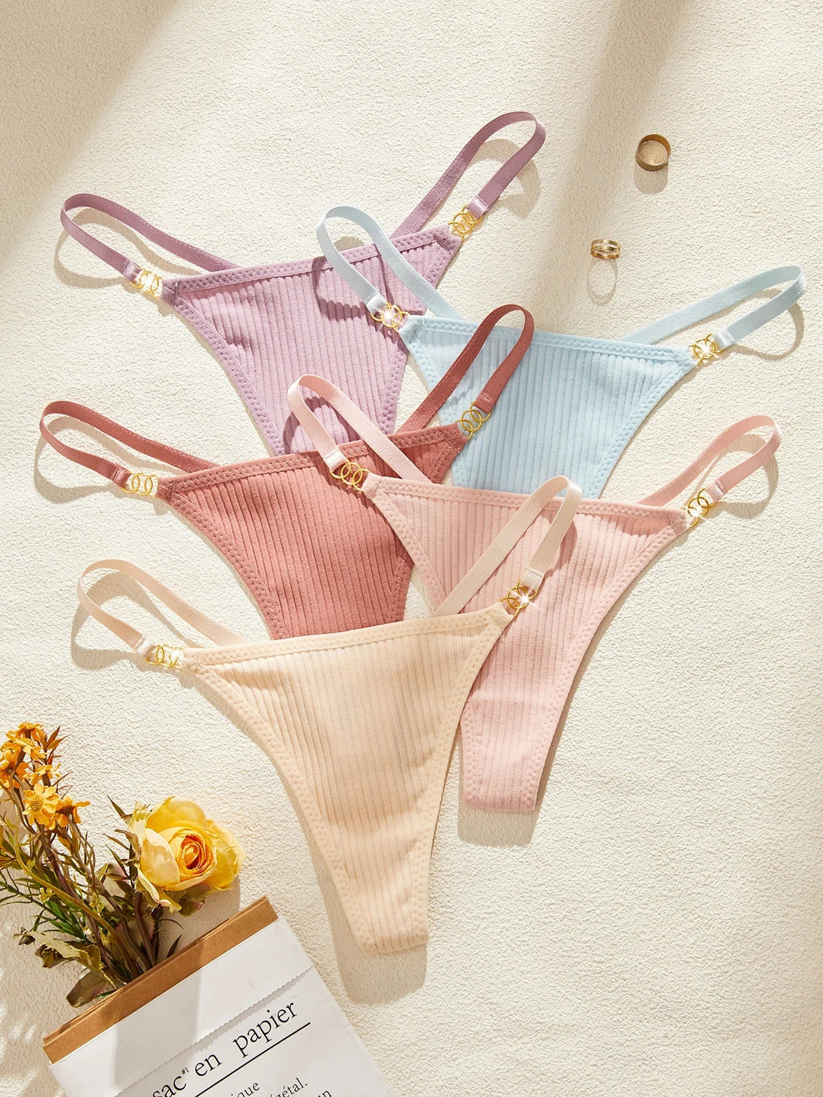 Sexy Low Rise Seamless Panties Ribbed Lingerie Comfy Women's Underwear