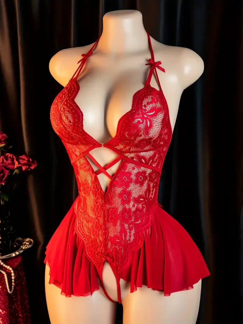 Lingerie Teddy Body Suit Pajamas V-neck Hot Underwear
