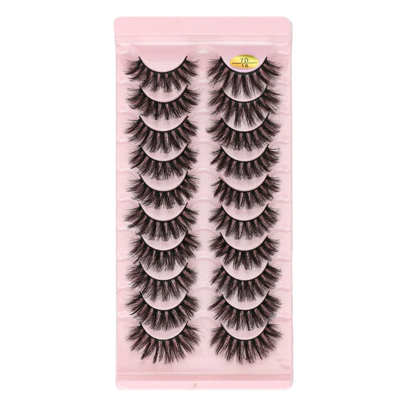 SHIDISHANGPIN 3/5/16 Pairs Natural Long False Eyelashes Dramatic Fluffy 3D Mink Lashes Wispy Wholesale Eye Lashes Thick Cils