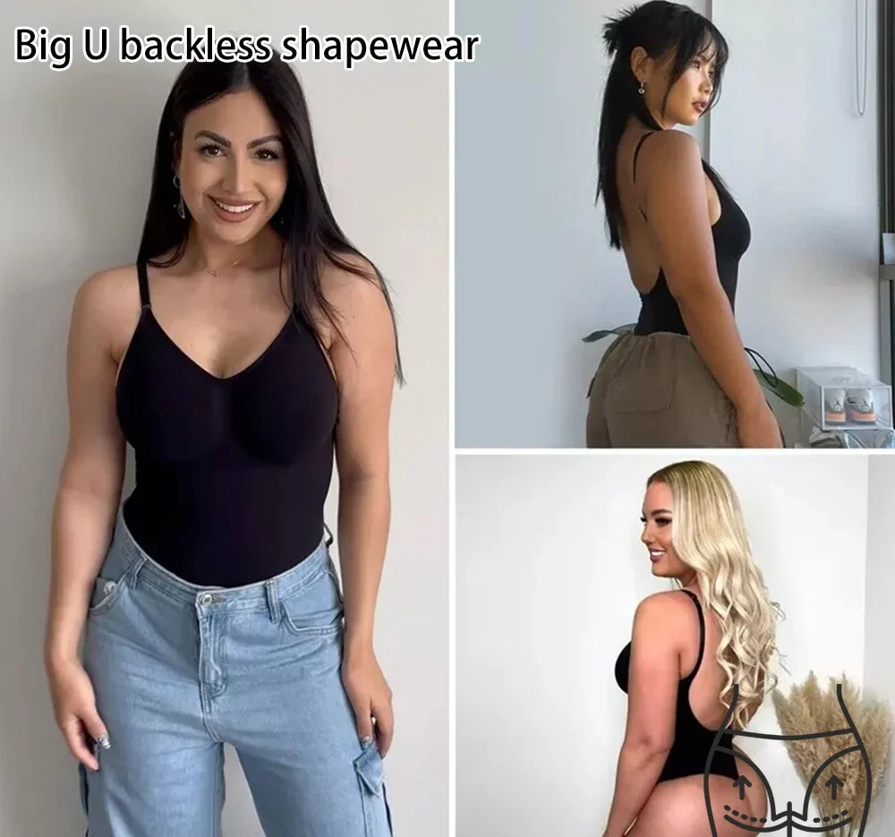 Phantasy Backless Shapewear Thong Bodysuits