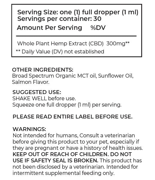 Cookies - CBD Pet Tincture 30ml 300mg - Salmon for Cats