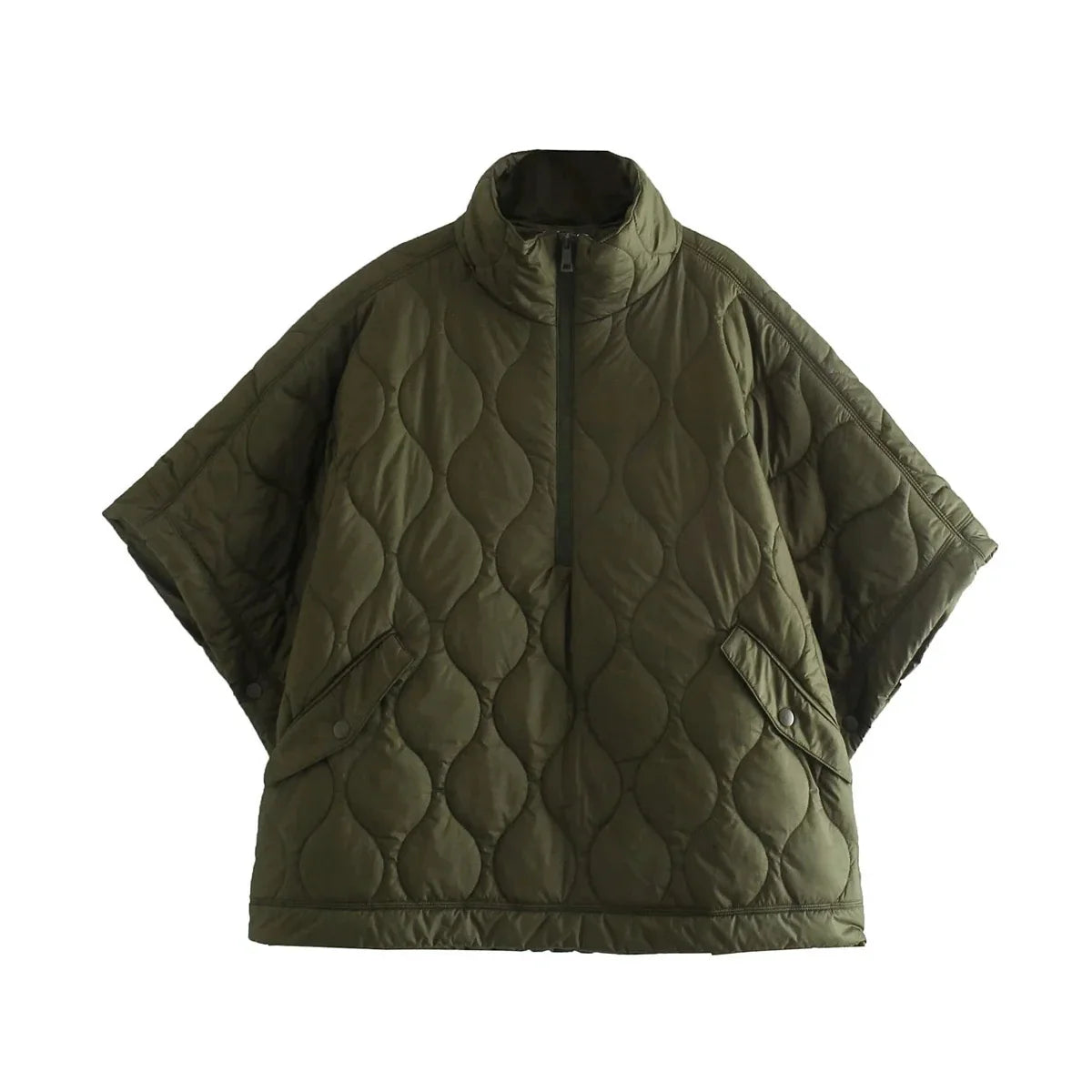 Quilted Argyle Coat Cape Rainproof Jacket