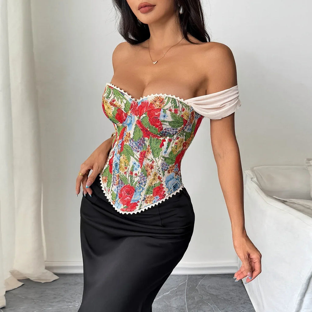 Vintage Strap Floral Tank Top French Style Camisole