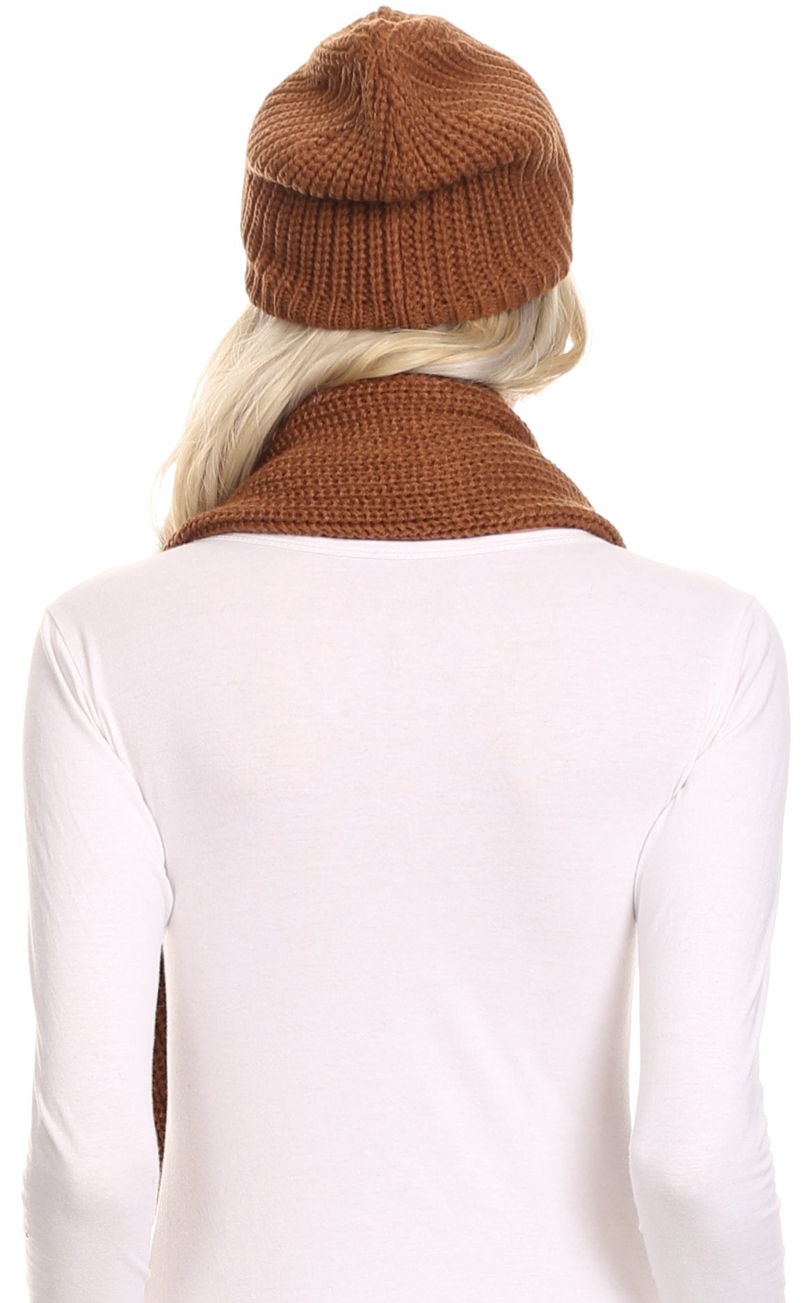Sakkas Balencia Faux Fur Lined Knit Infinity Scarf & Beanie Hat Set