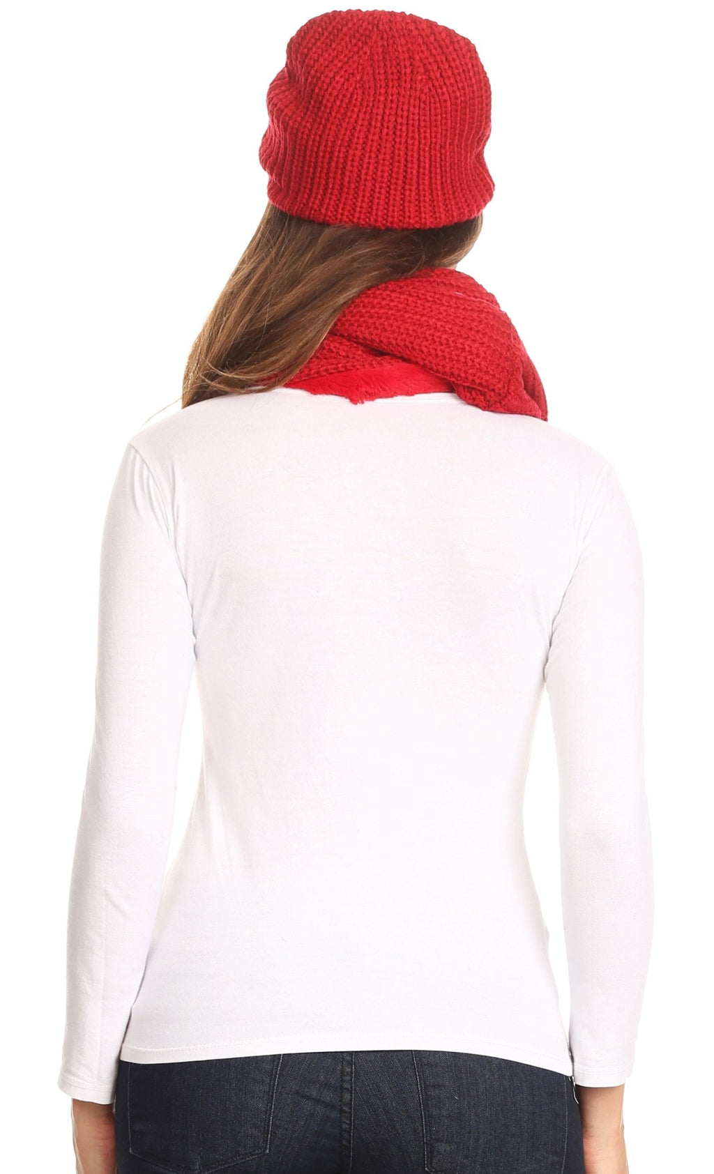Sakkas Balencia Faux Fur Lined Knit Infinity Scarf & Beanie Hat Set
